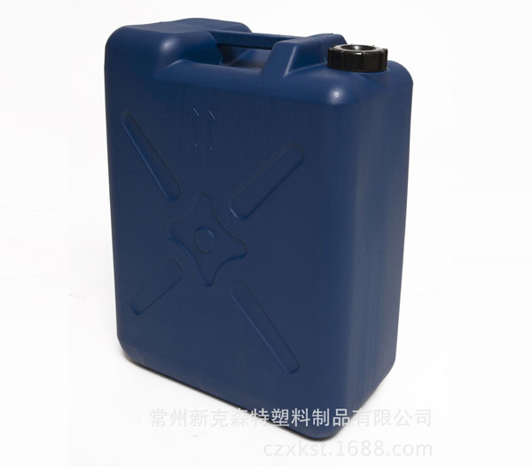 厂家直销25L堆码桶 蓝色化工塑料扁桶