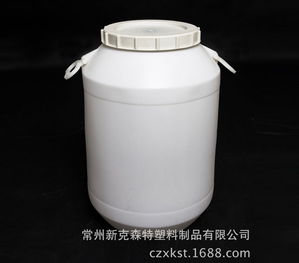 供应食品级白色50l环保塑料带盖化工塑料圆桶 酱腌菜酵素桶 食用水储存桶